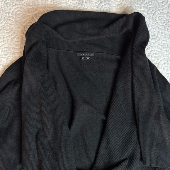 Theory Classic Black Knit Cardigan Cotton & Cashmere blend - Picture 7 of 10